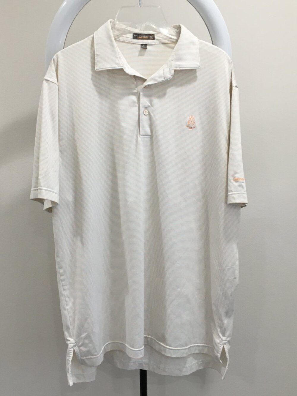 PETER MILLAR Multi-Color Striped Summer Comfort Short Sleeve Golf Polo Shirt